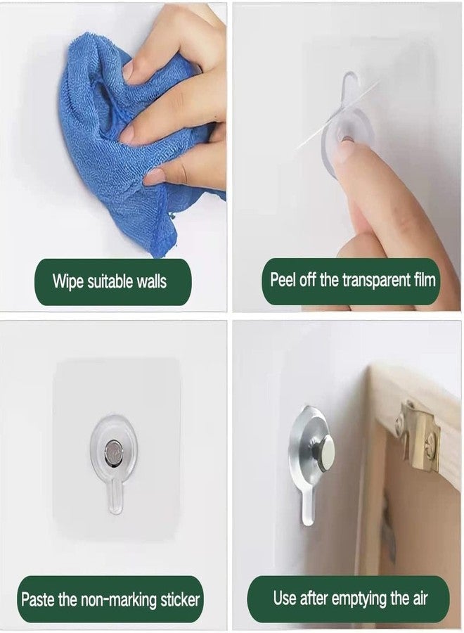 REWOP Adhesive Wall Hooks for Heavy Items Stainless Steel, PVC, ABS Nail Free Seamless Adhesive Non-Trace No Drilling Installation Hanging, Waterproof Screws Wall Hook (Photo Frame Hooks, 20) - Image 4